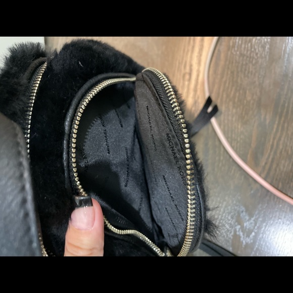 Michael Kors Rhea Leather and Faux Fur Mini Backpack - Picture 5 of 6